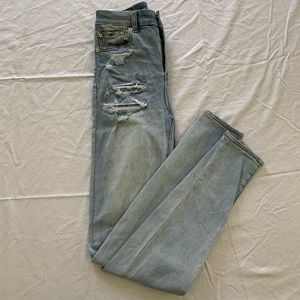 American Eagle ripped zipper up skinny jean (next level stretch)